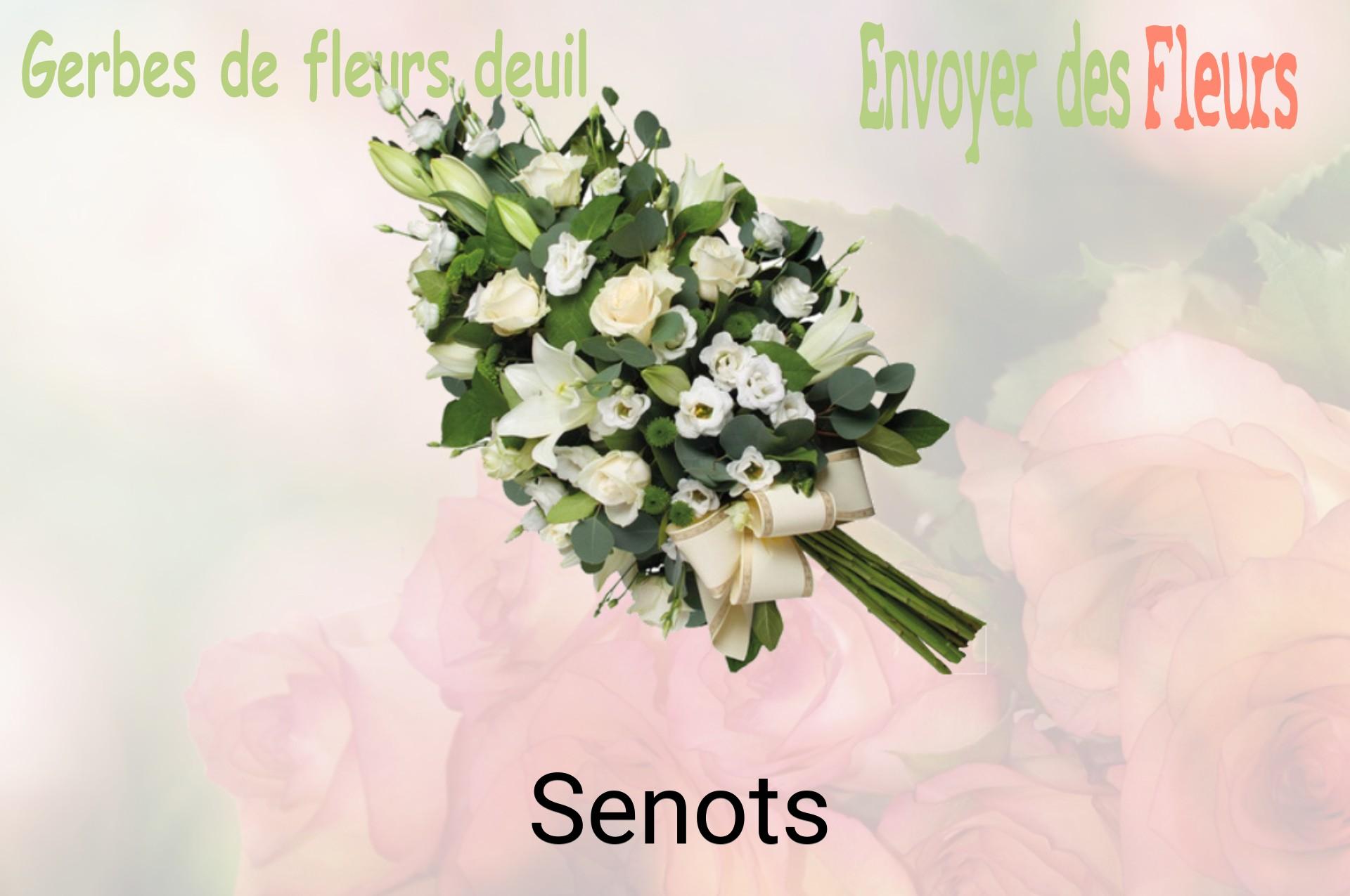 Gerbe de fleurs de deuil livrée à Senots